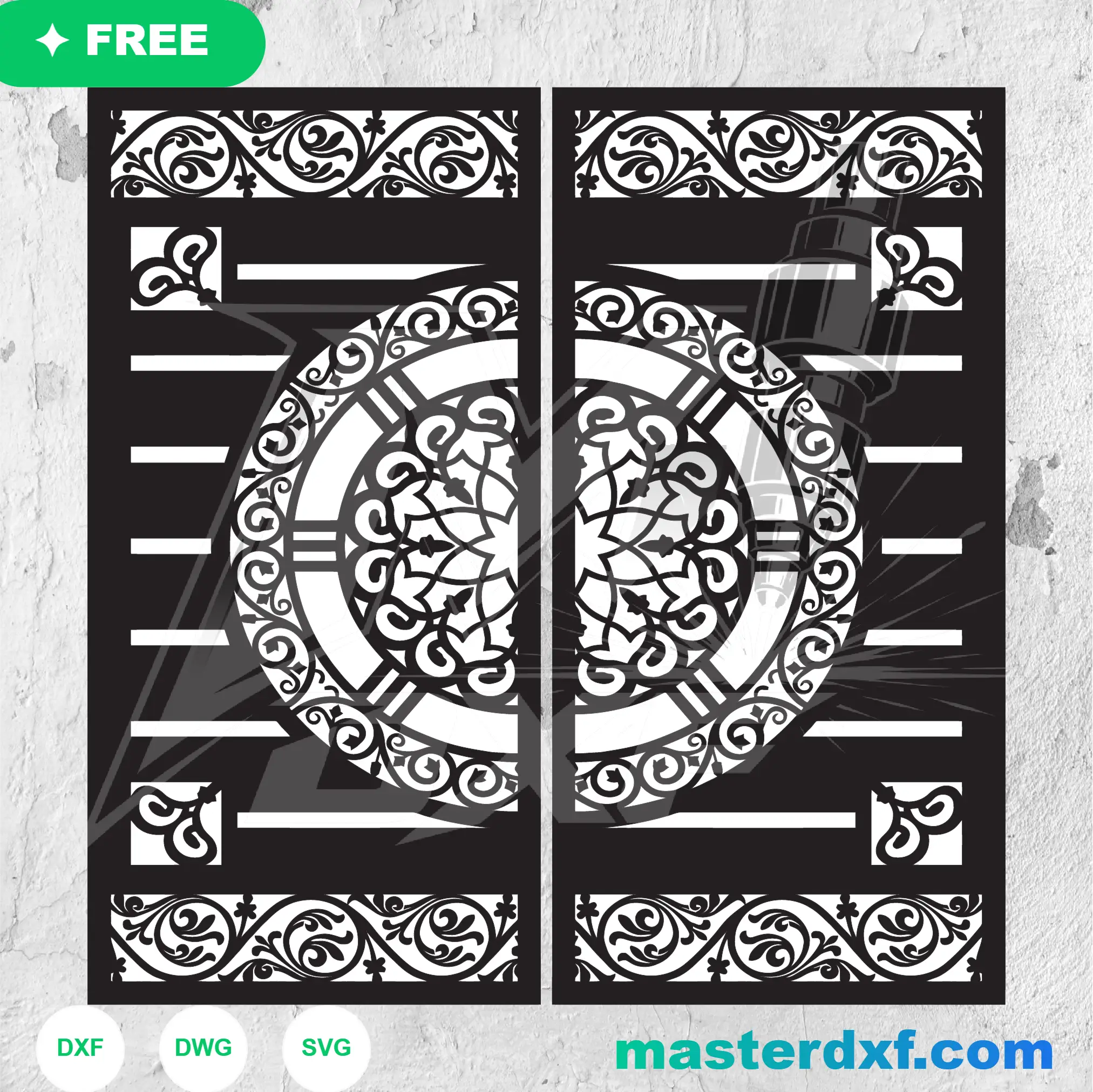 Dynamic Swirling Optical Waves Privacy Screen Vector DXF File